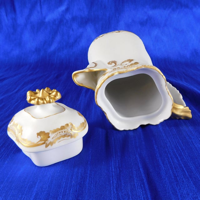 Late 18th Century White Bisque Vignaud Feres Chocolate Pot With Gold Trim and Two Cups - 5 pcs For Sale - Image 14 of 16