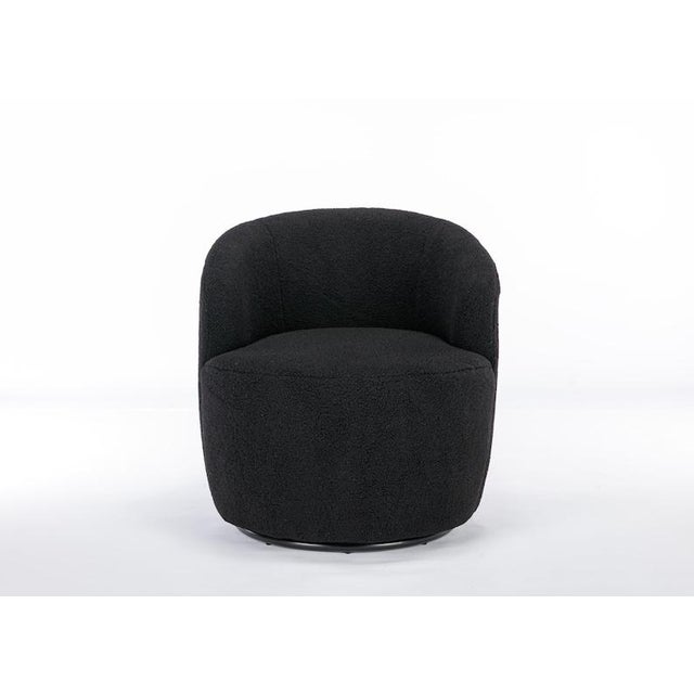 Cozy Swivel Barrel Chair, Modern Boucle Lounge Seating, Compact Accent Furniture For Sale - Image 4 of 17