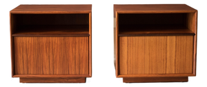 Vintage Pair of Rosewood Danish Modern Bedside Table Nightstands