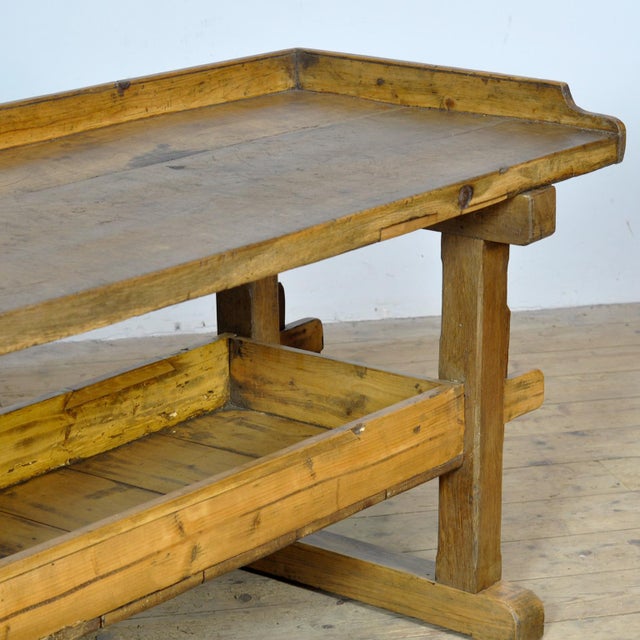 Antique Worktable in Oak and Pine, 1900 For Sale - Image 9 of 14