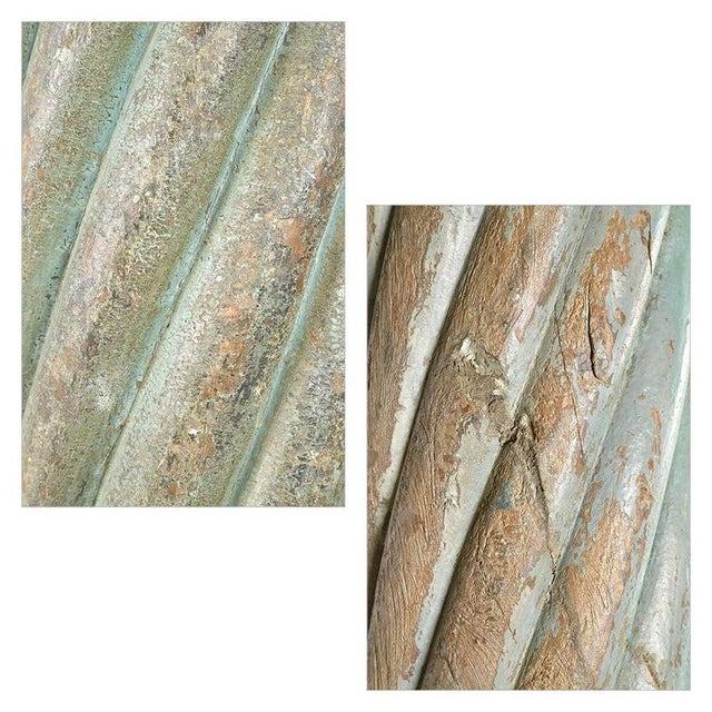 Columns in Carved and Patinated Wood, 19th Century, Set of 4 For Sale - Image 9 of 10