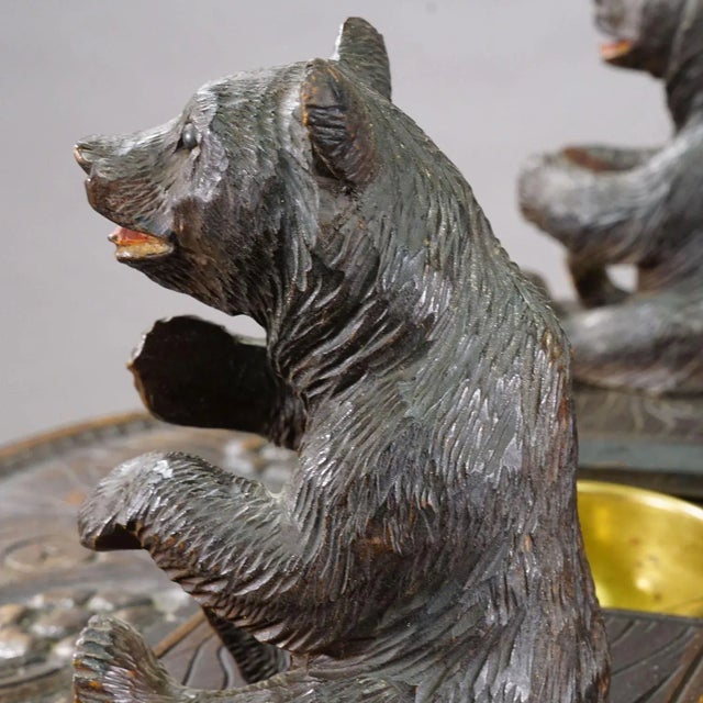 Antique Black Forest Carved Bear Smoking / Side Table, Ca. 1900 For Sale - Image 12 of 12