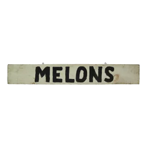 Vintage Black and White Melons Farm Stand Sign