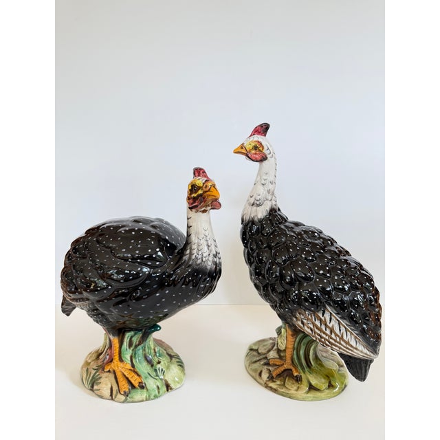 A wonderful pair of guinea hen's that would be a lovely accent piece in any room or as a centerpiece for a festive...