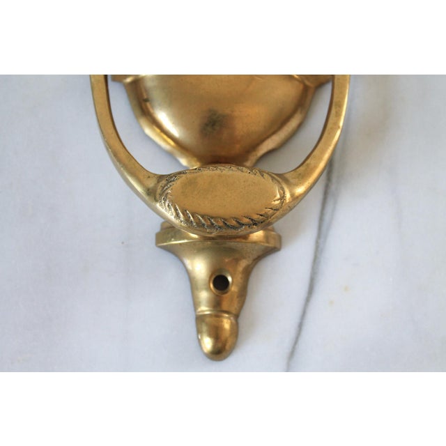 Vintage Traditional Solid Brass Urn-Style Door Knocker For Sale In Milwaukee - Image 6 of 9