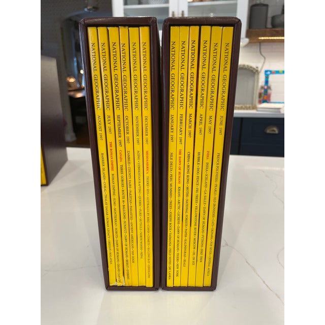 National Geographic Magazine Collection in Decorative Book-Style Slip Cases, Complete Years From 1995-1999 For Sale - Image 10 of 12