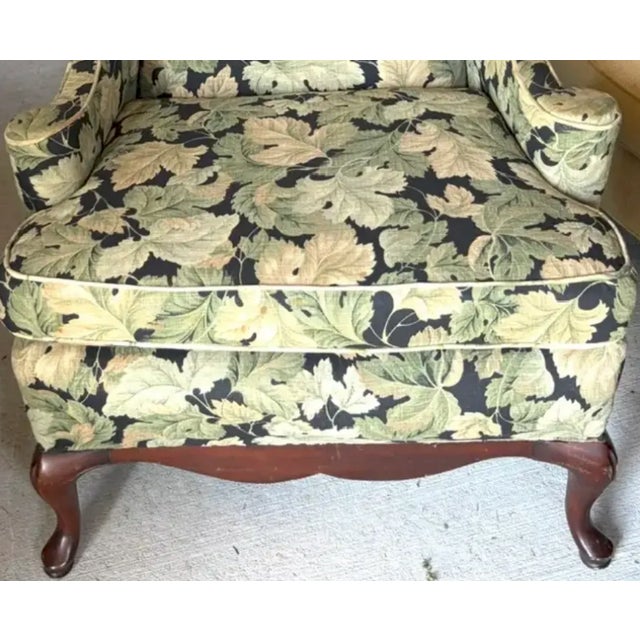 Mid 20th Century Mid Century Wing Back Chair in an Autumn Leaf Pattern For Sale - Image 5 of 7