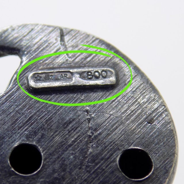 Silver Vintage Italian Handmade Genuine Silver Wiener Sausage Dog Figurine Miniature by Saturno For Sale - Image 8 of 10