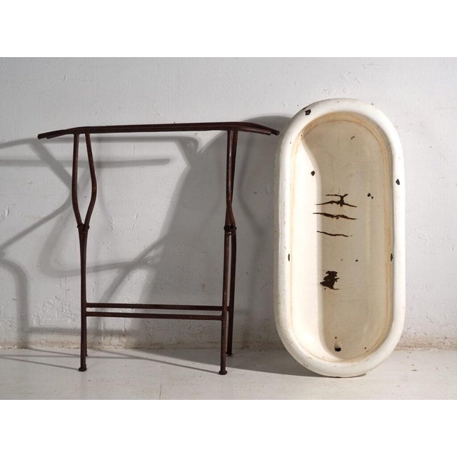 Bathtub in Enamelled Iron Central Europe, 1950 For Sale - Image 11 of 13