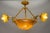 1920s French Neoclassical Style Amber Alabaster and Frosted Glass Chandelier, 1920 For Sale - Image 5 of 18