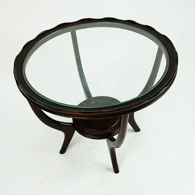 Mid-Century Italian Glass Circular Top Coffee Table attributed to Carlo Di Carli, 1950s For Sale - Image 6 of 10