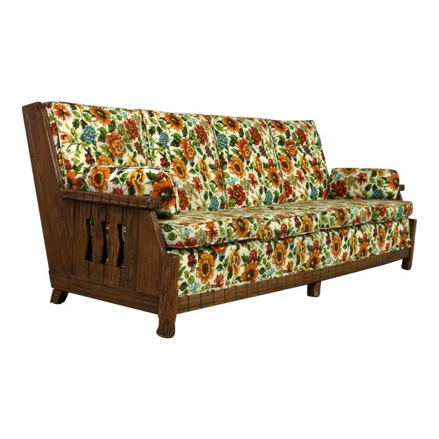 Ranch Oak Western Style Sofa Attributed To A Brandt Company