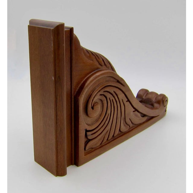 Vintage Corbel Bracket of Cherry Wood With Neoclassical Acanthus Carving For Sale - Image 4 of 13
