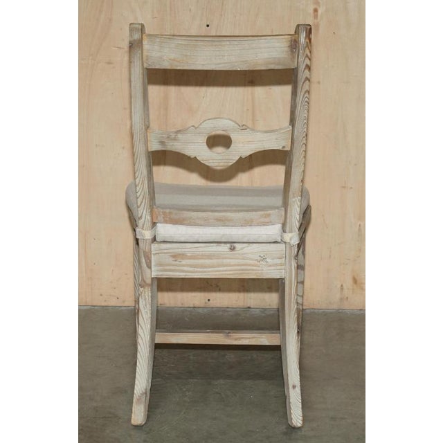 Wood Swedish Style Reclaimed Pine Side Chairs with Cushioned Seats, Set of 2 For Sale - Image 7 of 18