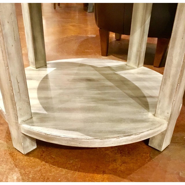 Drexel Heritage Jule Off-White Antique Wood & Stone Top ...