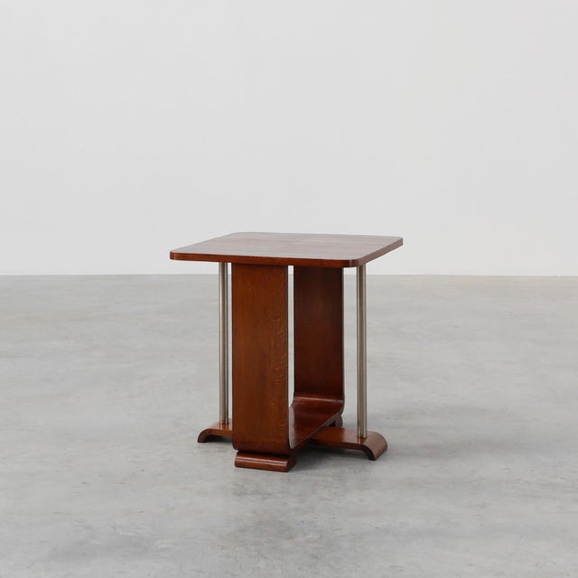 Art Deco Square Side Table in Oak Veneer, 1920s For Sale - Image 15 of 15