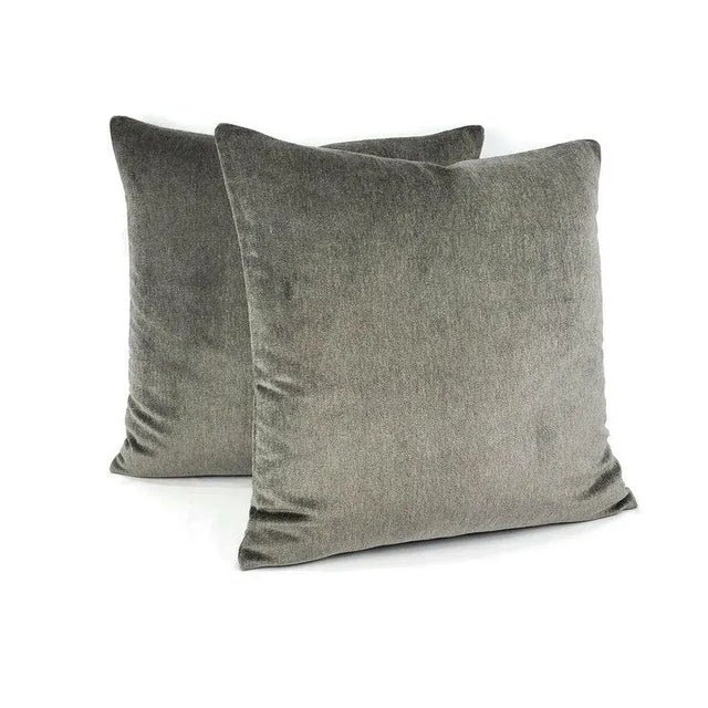 From Holly Hunt is New Fortune in the color Horseshoe pillow cover. This beautiful gray velvet is made from 100% solution-...