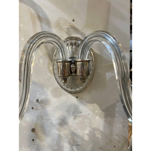 Silver 1900s Caldwell Crystal Sconces 2 Lights - a Pair For Sale - Image 8 of 10