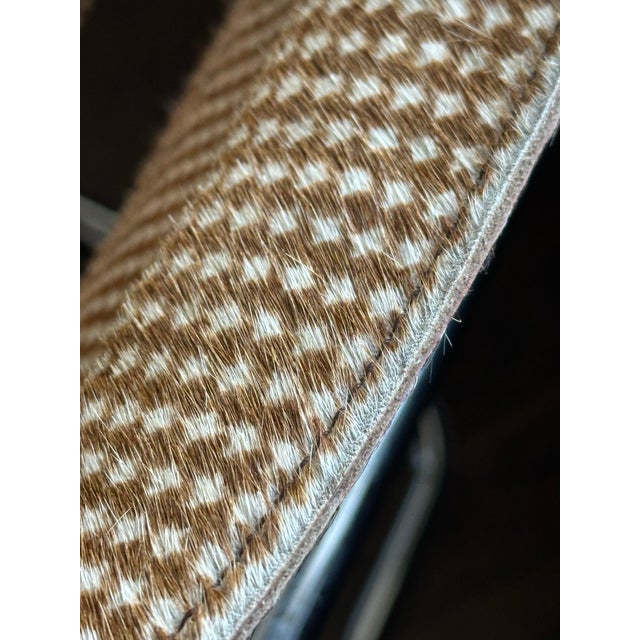 Marcel Breuer Cesca-Style Cantilever Chair With Houndstooth Pony Upholstery For Sale In Chicago - Image 6 of 6