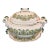 Vintage Green & Yellow Floral Faience Soup Tureen With Underplate and Ladle For Sale
