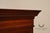 Late 20th Century Karges English Style Mahogany Breakfront China Cabinet Display Bookcase with Carved Pediment and Silk Backing For Sale - Image 5 of 18