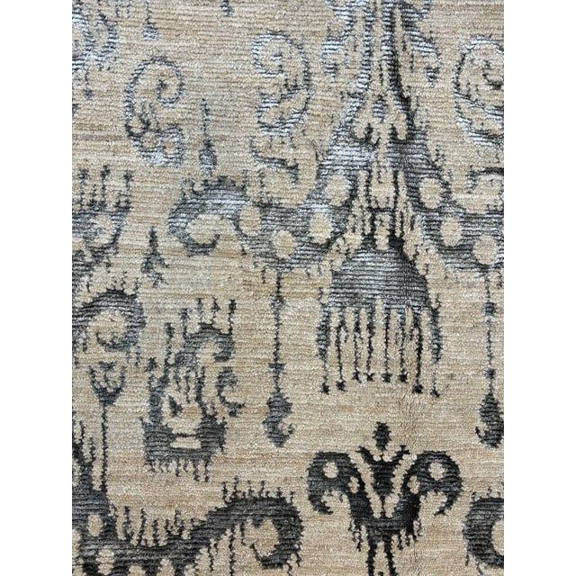 Silk and wool pile genuine hand made Nepalese rug -