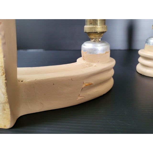 Sculpture Materials Vintage Plaster Wall Lights, 1940s, Set of 2 For Sale - Image 7 of 13