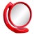 Vintage Space Age Red Swivel Table Mirror, Made in Hong Kong, 1970s For Sale