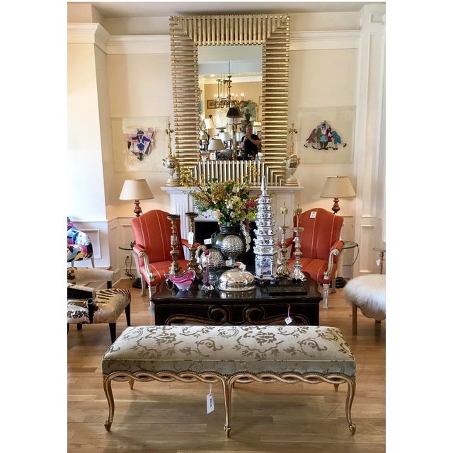 Huge Christopher Guy Modern Designer Silver Giltwood Mirror.