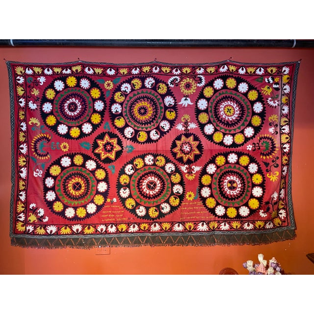 Tribal Gorgeous Suzani Textile For Sale - Image 3 of 9