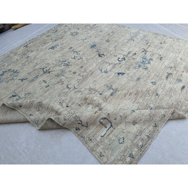 Ivory Vintage Oushak Carpet - 8'6" X 9'7" For Sale - Image 8 of 8