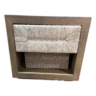 Harbour Oak and Rattan “Lara” Nightstand For Sale