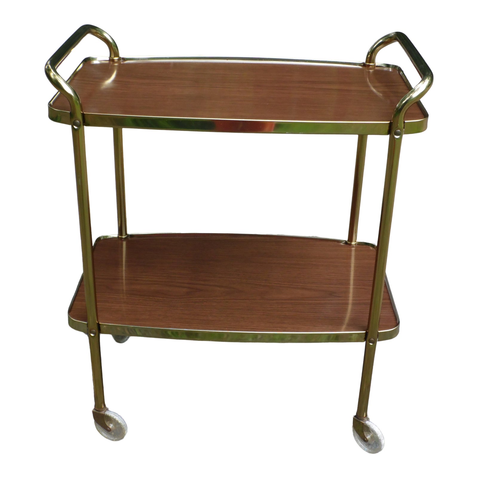Vintage 1955 Mid Century Metal Cosco Rolling Serving Trolley Kitchen Bar Cart Chairish