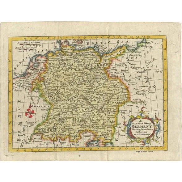 Antique Map of Germany by T. Kitchin, 1770 For Sale