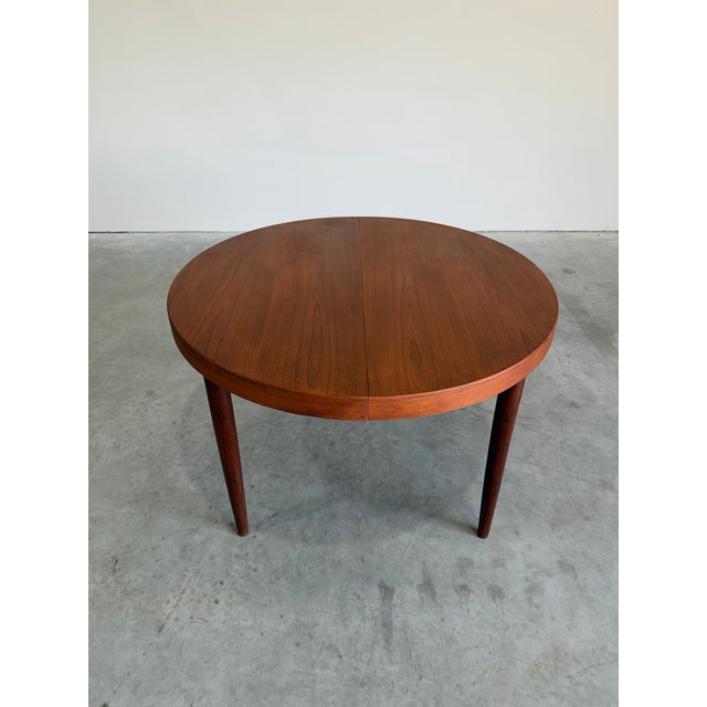 Mid-Century Modern Kai Kristiansen Attrb Danish Teak Dining Table c.1960’s, 2 Leaves For Sale - Image 3 of 14