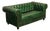 Chesterfield Style Green Leather Sofa For Sale