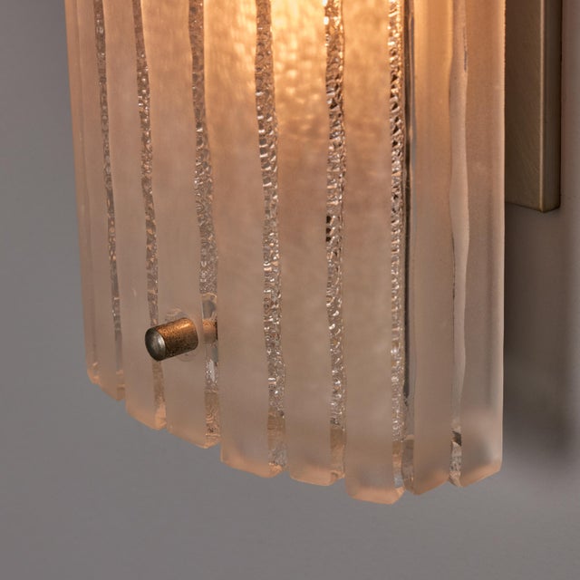 Pair of 1970s Hoffmeister Leuchten Sculptural Glass Wall Lamps For Sale - Image 11 of 18