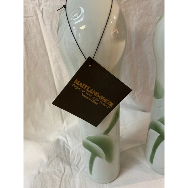 Maitland Smith Set of 2 Hand Painted Vintage Vases For Sale In New York - Image 6 of 11