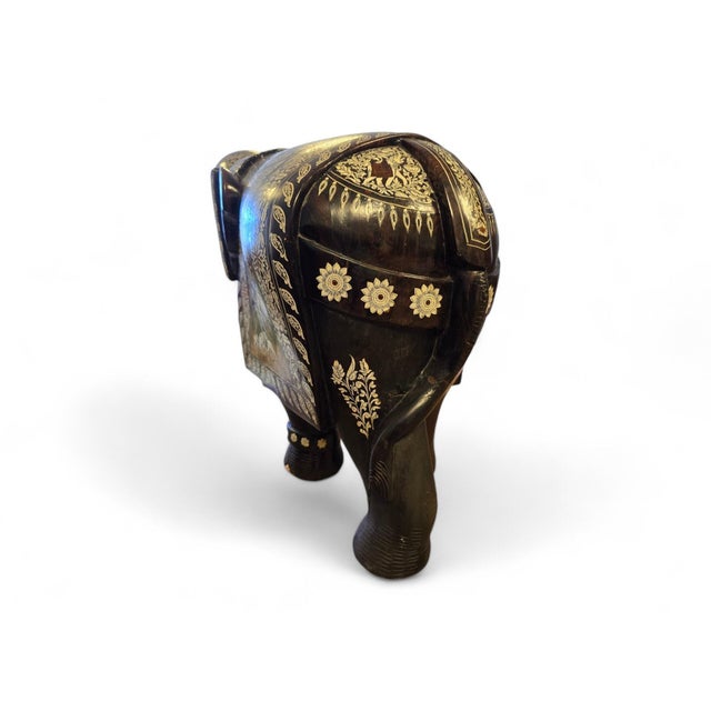 Large Indian Wood Carved Elephant, 1900s For Sale - Image 15 of 18