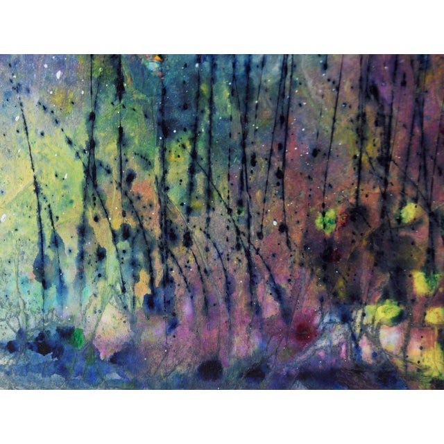 Fireflies in the Forest - Abstracted Landscape in Acrylic on Canvas Vibrant, mystical composition by California artist...
