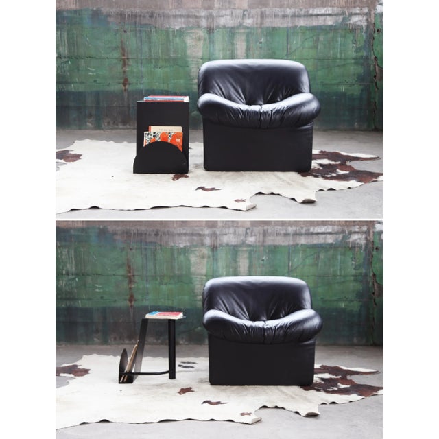 Mid-Century Modern 1990s Postmodern Black Metal Mid Century Post Modern End Table For Sale - Image 3 of 10