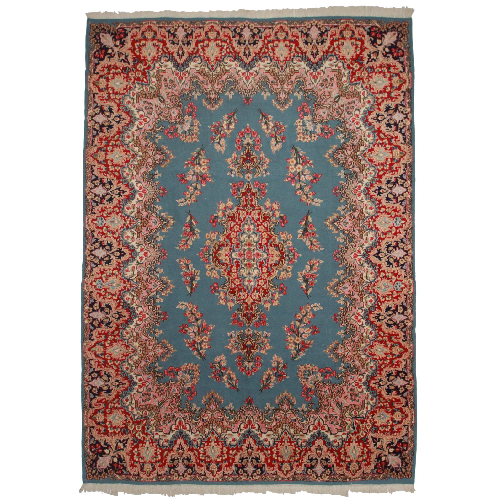 RugsinDallas Vintage Hand Knotted Wool Persian Kerman Rug 9′8″ × 13′8