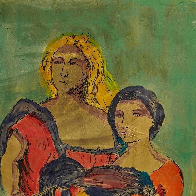Modern Unknown, Serigraphy Tribute to Titian, 2000s, Wood and Brass For Sale - Image 3 of 7