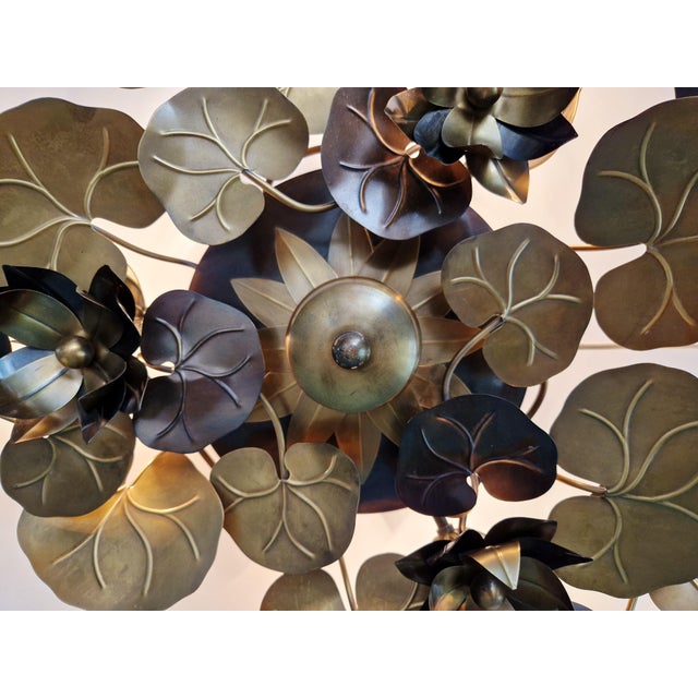 Hollywood Regency Style Brass Ceiling Light from Maison Jansen, 1970s For Sale - Image 10 of 13