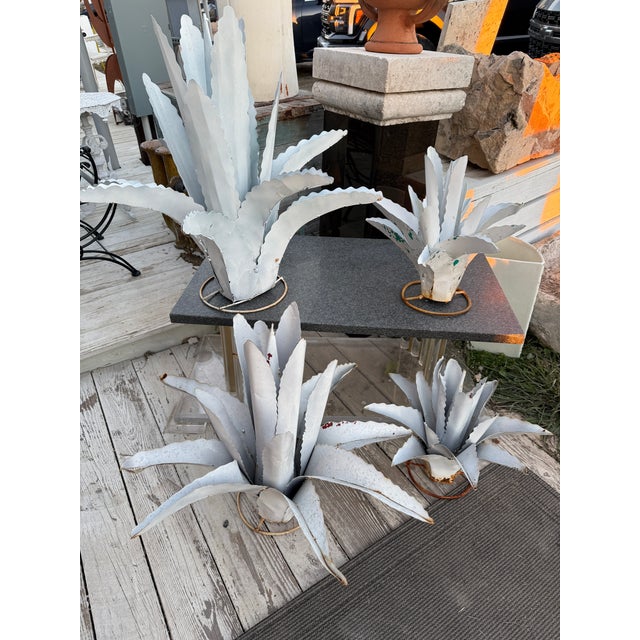 2010s Large Zinc Agave Decorative Plant For Sale - Image 5 of 5