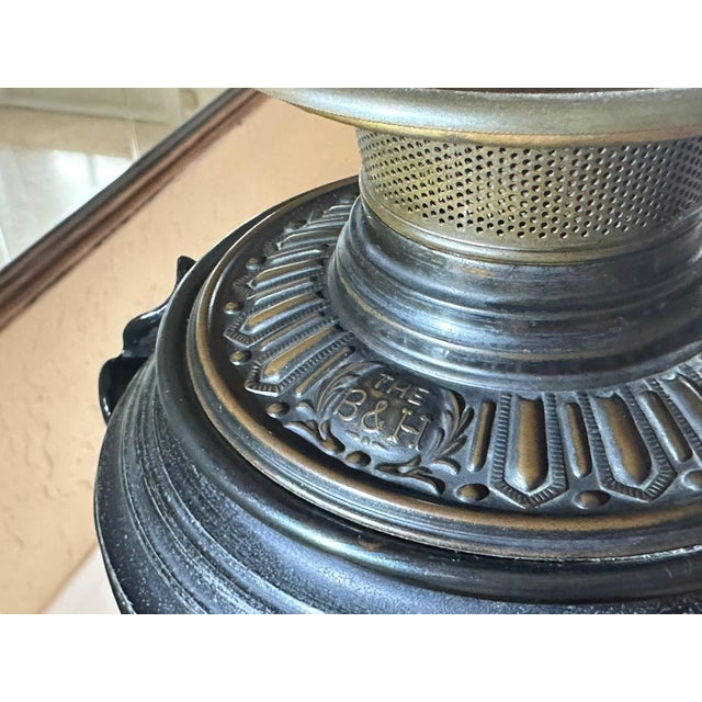 Black Late 19th Century Bradley & Hubbard Ornate Victorian Piano Floor Lamp For Sale - Image 8 of 10