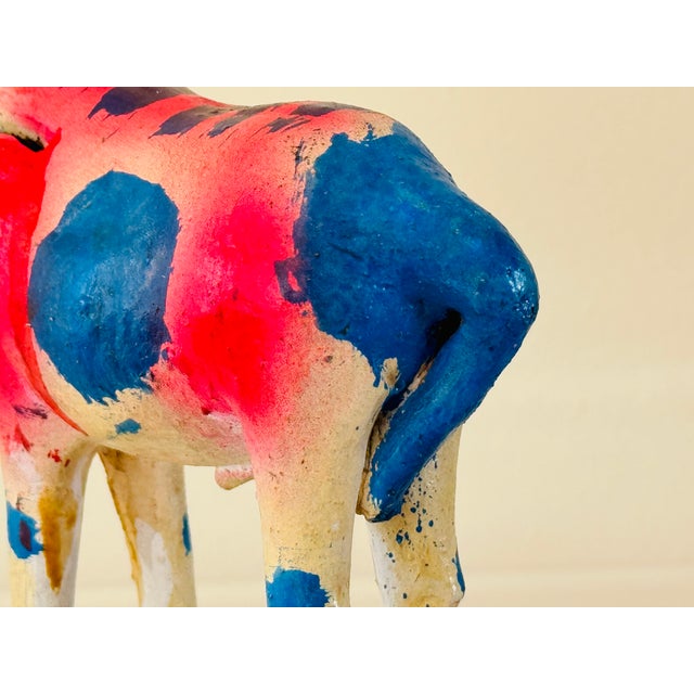 1940’s Mexican Folk Art Pottery Cow Bank For Sale - Image 9 of 11