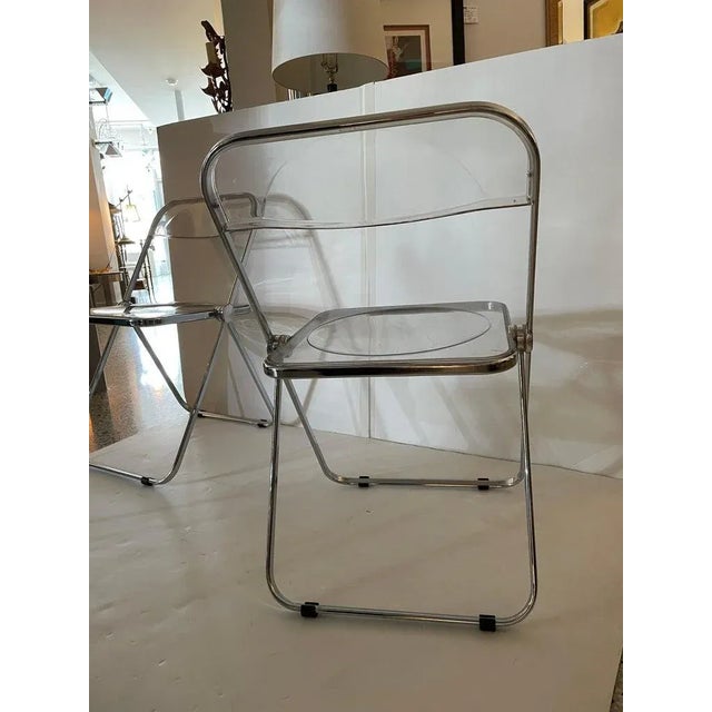 Castelli Plia Folding Chairs in Lucite and Chrome - A Set of 3 For Sale - Image 10 of 13