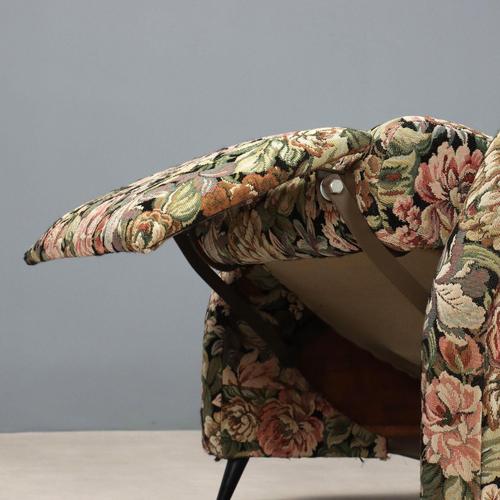 Vintage Reclining Armchair in and Fabric Metal, 1960s For Sale - Image 10 of 11