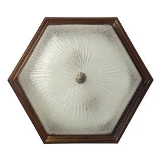 Vintage Ice Murano Glass Ceiling Lamp, Italy, 1980s For Sale